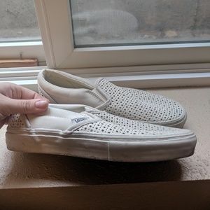 White vans slip ons